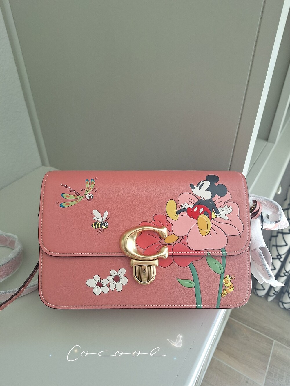 NWT Rare Authentic Disney x Coach Studio Shoulder Bag Mickey Mouse Flowers CH413
